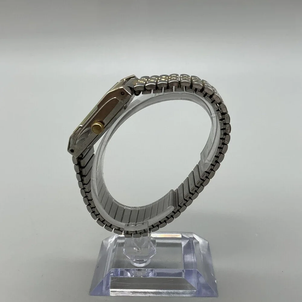 Gruen Precision Womens Watch 28mm White Dial Two Tone Bracelet Date New Battery